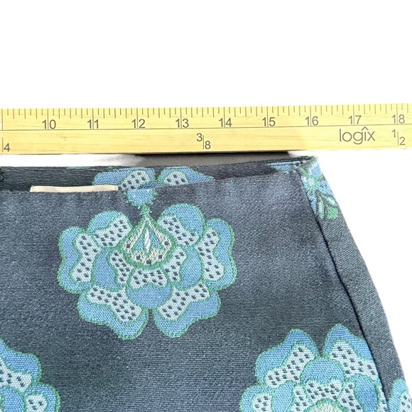 Loft Blue Floral Damask Pencil Short Skirt Women Size 10‎ Preppy Office Feminine - Picture 8 of 9